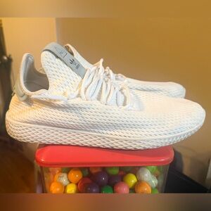 Adidas Tennis Hu Pharrell White Mesh Athletic Shoes